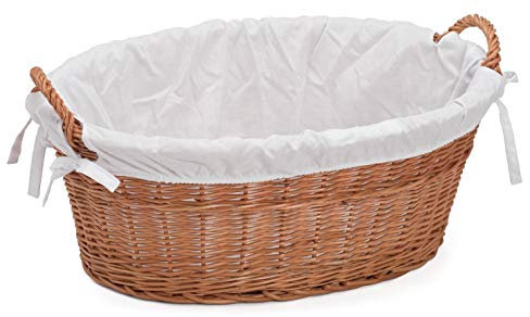 Prestige Wicker Laundry Basket Lined, Willow, Natural, 60x43x23 cm