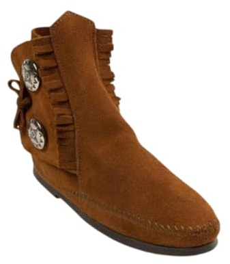 Minnetonka Men's Two Button Boot, Brown Hardsole, 11 M US