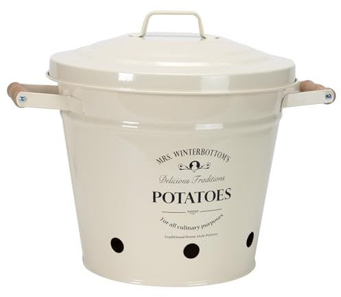 BUTLERS Kartoffeleimer Kartoffeltopf Ø28 x H26cm -MRS. WINTERBOTTOM'S- Vorratsdose mit Deckel | Landhausstil, Vintage Deko, Küchenzubehör für Organisation | Aufbewahrung von Kartoffel