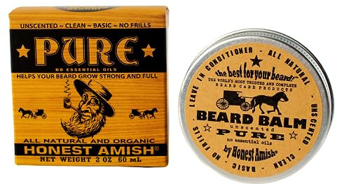 Honest Amish PURE – Fragrance Free Beard Balm – New! by Honest Amish