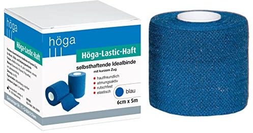Höga-lastic-hållning blå, kohäsiv självhäftande ideal bindning med kort tåg – 6 cm x 5 m töjd, andas, halkfri, elastisk