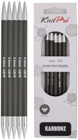 KnitPro Karbonz Double Pointed Needles 6(15cm) | US Size 10 (6mm)