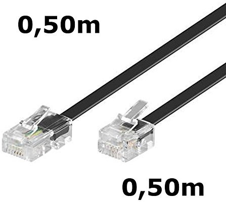Cordon RJ11 / RJ45 Noir (0,50m, Noir)
