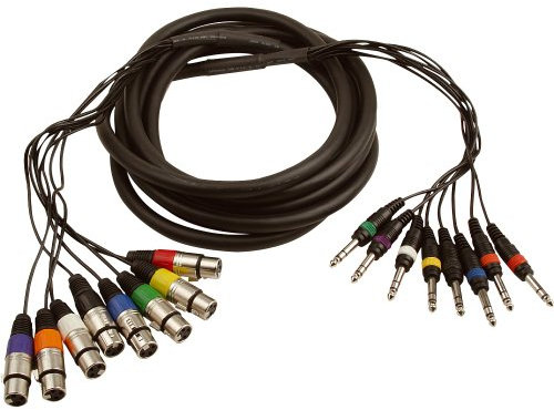ah Cables KMCO5XFPPM38 Multicore Kabel 8 x 6,3 mm Klinke stereo auf 8 x XLR female 5 m