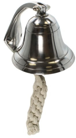 4 Decorative Nautical Polished Aluminum Silver Bell with Tassel by RedSkyTrader