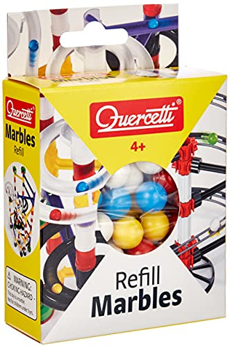 Quercetti Marbles Refill 100 Biglie Colorate Ø14 mm da Pista Biglie per Bambini Migoga, Accessorio Compatibile con Tutte le Piste Quercetti, Giochi Bambini 4 Anni, Giocattoli Educativi Made in Italy