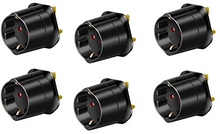 Bränslestol skyddskontakt reseadapter – brittisk standard – (13 A, 250 V, typ G UK) – 1508533 6 Stück