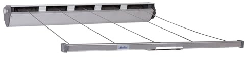Household Essentials Steel & Aluminum 5-Line Retractable Dryer in White