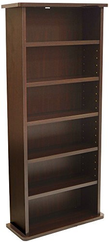 CHAK - 222 CD or 104 DVD Blu-ray Media Storage 6 Shelf Unit - Dark Oak