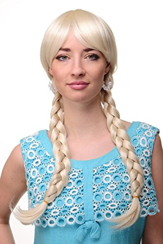 WIG ME UP - 3446-613 Perücke Damenperücke Platinblond Blond Cosplay geflochtene Zöpfe Schulmädchen School Girl Japan Gothic Lolita