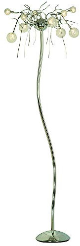 Dapo Stehleuchte Halogen-Glas-Kugel-Stand-Leuchte-Lampe FABIA, H: 180 cm, nickel, inklusive Halogen-Leuchtmittel G4 10x 10W, Dekorations-Leuchte-Lampe