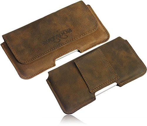 MATADOR Echt Leder Gürteltasche Ledertasche kompatibel mit iPhone 5/5s/5c/SE Magnetverschluss Handytasche