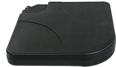 LOLAhome Sujección rellenable | 16 litros, 25 Kg | Negra de plástico HDPE para Estructura de Base de Parasol | Cada una de 50x50x7,5cm | para parasoles con pie de Estructura de 4 Piezas