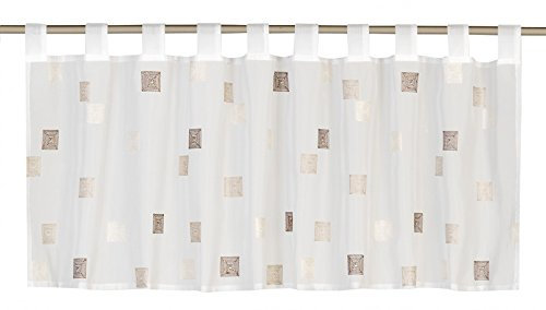 Elbersdrucke Bistrogardine, Weiß-braun, 48 x 140 cm