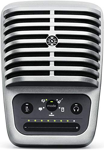 Shure MV51 Digital Large-Diaphragm Condenser Microphone for USB and Lightning, 5 DSP Preset Modes, Integrated Pre-Amp, Zero Latency Monitoring, Headphone Jack, Audio Capture