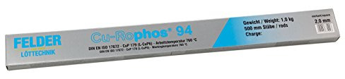 FELDER Cu-Rophos 94 Kupferhartlot CP203 CuP179 L-CuP6 500mm Stäbe VPE: 1kg, Größe:2.0 mm
