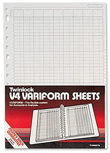 Twinlock V4 Variform 5-zeilige Kassenblätter, 75 Stück