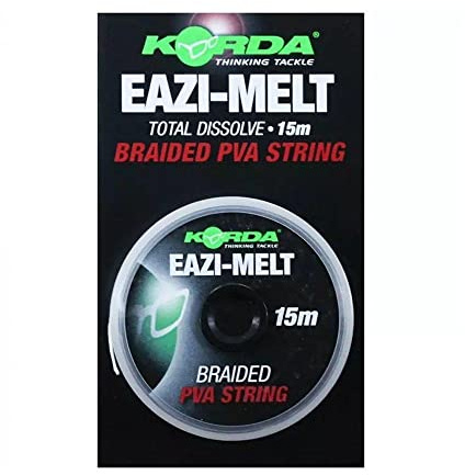 Korda Heavy PVA String, Reißfeste PVA-Schnur für Karpfen-Rigs, 15 m | Schnellauflösendes Material, hohe Tragkraft für weite Würfe, rückstandsfreie Auflösung, ideal für Stringer-Präsentationen