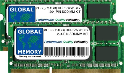 8GB (2 x 4GB) DDR3 1066/1333/1600/1866MHz 204-PIN SODIMM MINNE RAM KIT FÖR BÄRBARA DATORER/ANTECKNINGSBÖCKER