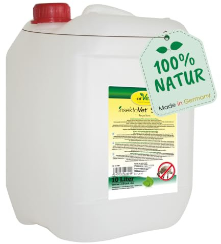 cdVet Naturprodukte insektoVet Spray 10 Liter - Hund - Katze - Schutz vor Flöhen, Insekten,Fliegen,Milben,Haarlingen und Zecken - Sofortschutz für alle Wirbeltiere - verhindert Parasitenbefall -
