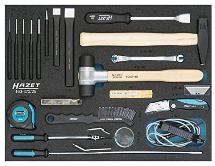 HAZET Universal-Satz 163-372/25, Außenprofil Sechskant, 25-teilig | Abtrieb Außenprofil Sechskant, Länge 519 mm, Breite 392 mm, Höhe 55 mm, 3450 g, HAZET Safety-Insert-System (SIS)