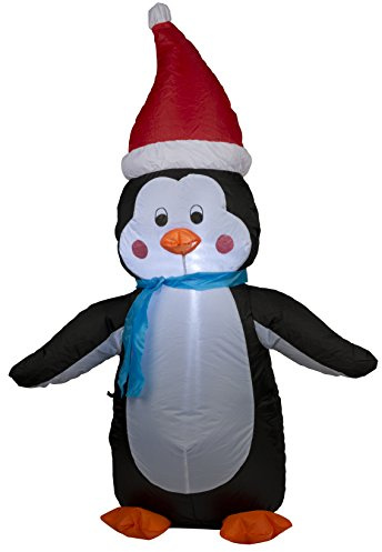 Christmas Gifts 871125201690 Aufblasbarer Pinguin, Plastik, Schwarz/weiß/rot, 78 x 53 x 122 cm