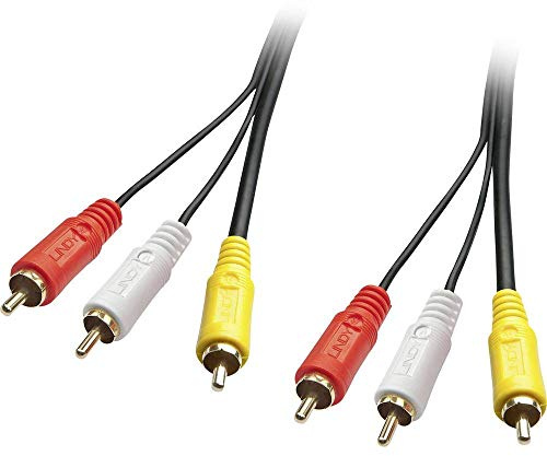 LINDY Câble Audio vidéo Premium, 3 x RCA (Cinch) mâle/mâle, 3m