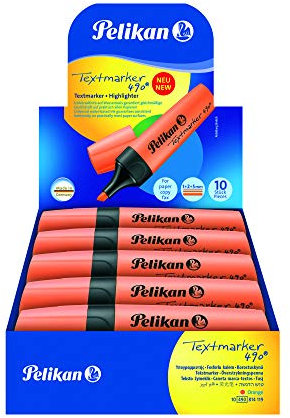 Pelikan 940403 Textmarker 490, 10 Stück Leucht-Orange