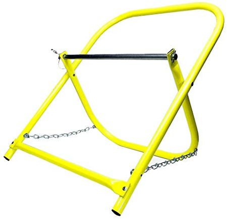 Stanz (TM) 20 x 16 Commercial Industrial Grade Steel Wire Rack Dispenser Cable Caddy CATV Electric Ethernet Wire Installer Spool Reel Holder Holds Cable Reels Up to 20 Diameter Folding Yellow