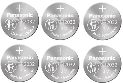 Panasonic CR2032 Lithium-Knopfzelle für Misfit Shine Sh0az, Monitor für persönliche körperliche Aktivitäten, 3V, 6 Stück