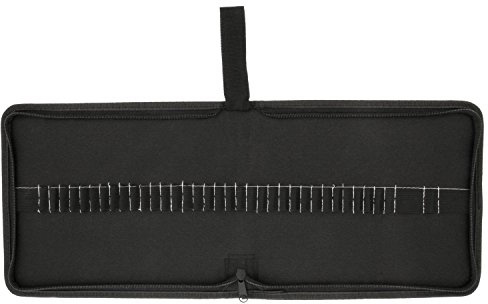 U.S. Art Supply Premium Canvas Zippered Pencil Wrap Holder – 36 Compartment Portable Storage Organizer for Artist Drawing Tools, Pens, Erasers, Flat Access, Lightweight Portable Sketch Caddy