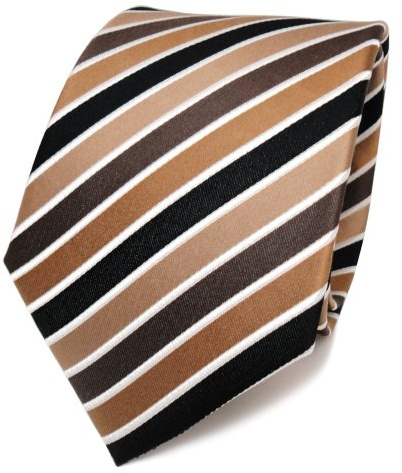 TigerTie Designer Seidenkrawatte in gestreift - 8 cm Krawattenbreite