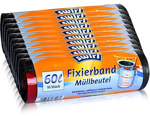 10x Swirl Fixierband Müllbeutel 60L (10 stk/Rolle)