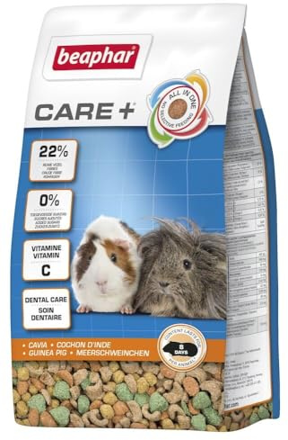 BEAPHAR — CARE+ — Alimento extruido Super Premium para conejillo de indias — Contiene vitamina C y un 22% de fibra — Sin azúcares añadidos — 1,5 kg, paquete de 1 unidad