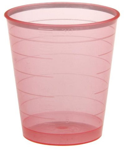 Medizinbecher Set: Becher 30ml 480Stück rot + 480 Stück Deckel weiss für Einnehmebecher Medikamentenbecher Schnapsbecher Schnapsgläser