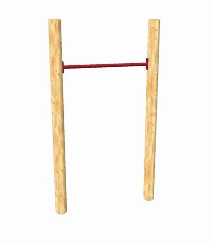 Loggyland Reckanlage, Turnreck, Reck, Metallreck, Kinderreckanlage (Lärche rund 90 cm, rot)