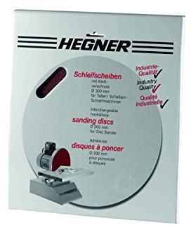 Hegner Schleifscheiben für Holz, Durchmesser 300 mm mit Klettverschluss, Korn 40 für HSM 300 / WSM 300 / HSM 300S 5-Stück, 6420010