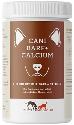 Futtermedicus Optimix Barf Plus Calcium | 500 g | Ergänzungsfuttermittel für Hunde | Zum BARFen mit Fleisch, Gemüse & Öl | Mit Allen notwendigen Mineralstoffen & Vitaminen