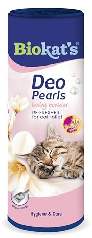 Biokat's Deo Pearls Baby Powder - Streuzusatz mit Duft für Frische und feste Klumpen in der Katzentoilette - 6 Dosen (6 x 700 g)