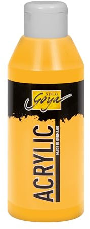 KREUL 84205 - Solo Goya Acrílico Amarillo Indio, Frasco 250 ml, Pintura acrílica cremosa y versátil en Calidad de Estudio, a Base de Agua, Secado rápido y Mate, Buena cubrición