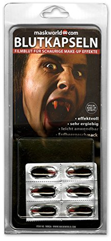 Blutkapseln Filmblut Blut Theaterblut Kapseln zum Aufbeissen Halloween Vampir Special FX Effekt