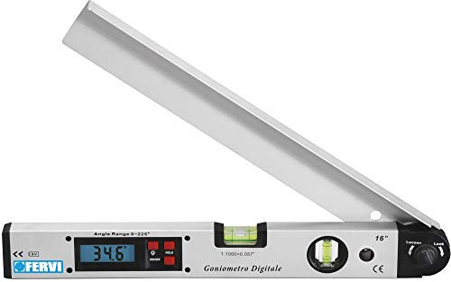 GONIOMETRO DIGITALE E LIVELLA CON 2 FIALE FERVI G008