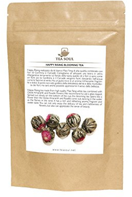 Tea Soul Blooming Tea Ai Fiori Di Gonfrena Happy Rising, Gelsomino, 50 Grammo