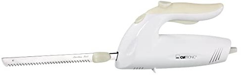 Clatronic EM 3062 - Cuchillo eléctrico dentado de acero inoxidable, 150 W, color blanco