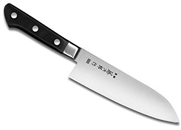 Tojiro 4103 藤次郎 DPコバルト合金鋼割込 口金付 Santoku Allzweckmesser, Holz, Kobalt-Legierung, Stahl, Edelstahl, Schwarz