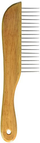 OmniPet Wooden Handle Comb for Grooming Long Haired Cats & dogs - Pet Detangler Brush for Long & Curly Hair - Comb Removes & Prevents Matted Fur - Perfecting For Cocker, Poodle mixes, Cat Undercoat