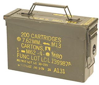 US Army Olive Small Metal Ammo Box Used Military Surplus