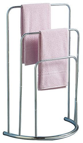 Bath Vida Handtuchhalter mit 3 Etagen, freistehend, gebogen, Metall, Chrom
