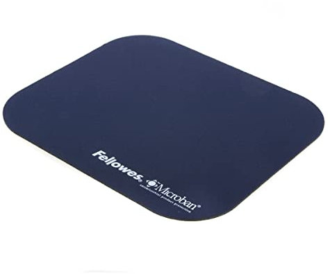 Fellowes Mouse Mat with Non-Slip Rubber Base - Mouse Pad with Antibacterial Protection - Suitable for Both Optical and Laser Mice - 199 x 232 x 2mm - Silver