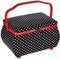 Prym Polka Dots schwarz/weiß L Nähkorb, Baumwolle, L